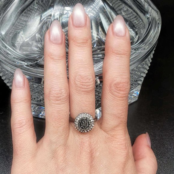 💜Signed Swarovski Pave Ring - Picture 2 of 4